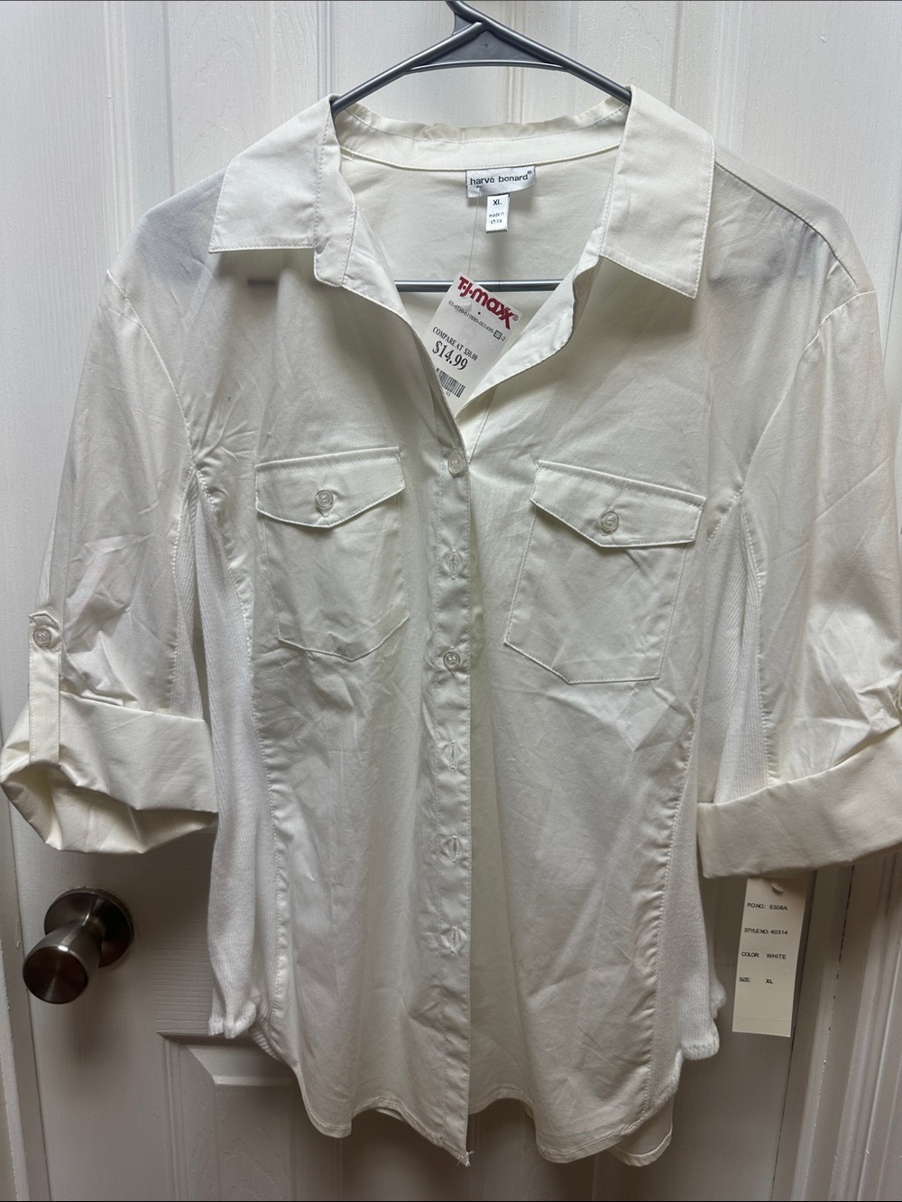 Harve Benard White Button-Up Blouse